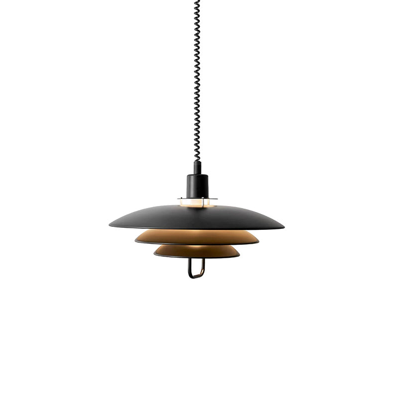 Danish Rise and Fall Pendant Light - Adjustable Height Fixture for Dining Room & Kitchen Lighting