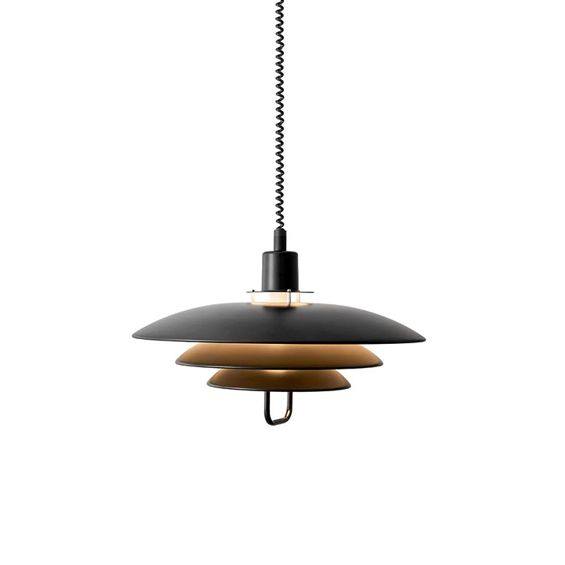 Danish Rise and Fall Pendant Light - Adjustable Height Fixture for Dining Room & Kitchen Lighting