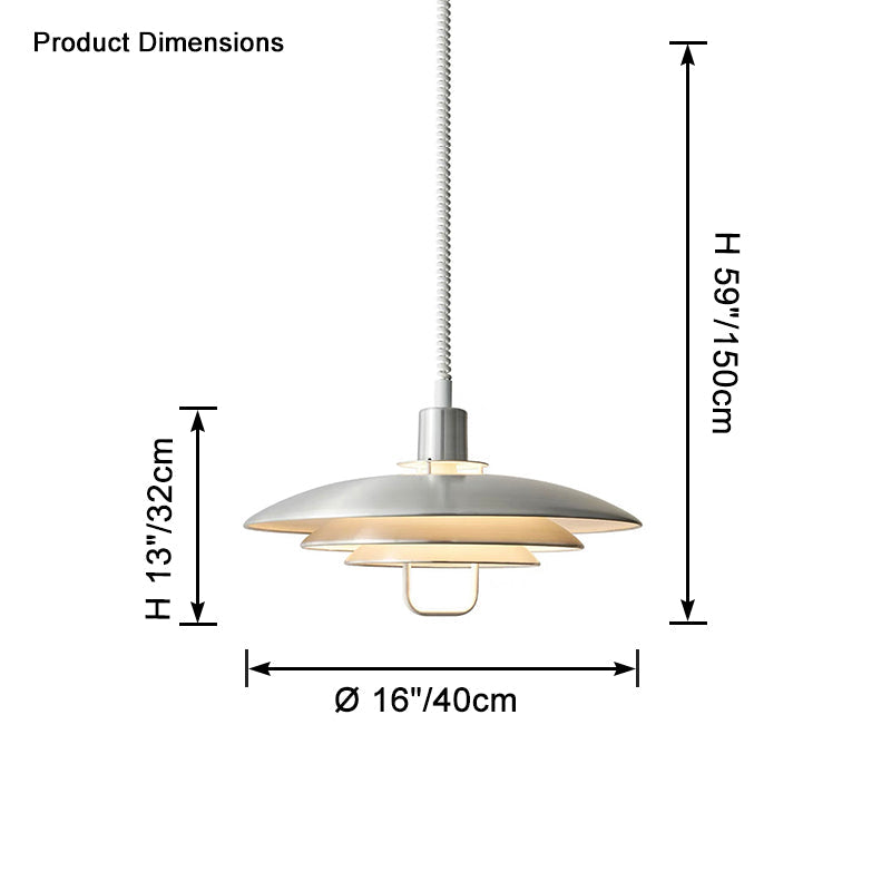 Danish Rise and Fall Pendant Light - Adjustable Height Fixture for Dining Room & Kitchen Lighting