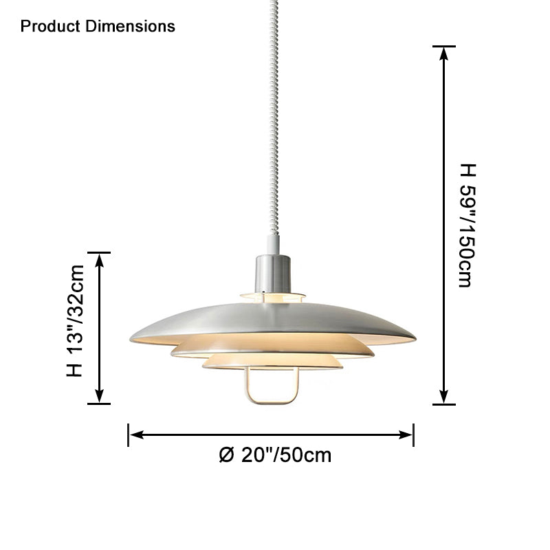Danish Rise and Fall Pendant Light - Adjustable Height Fixture for Dining Room & Kitchen Lighting