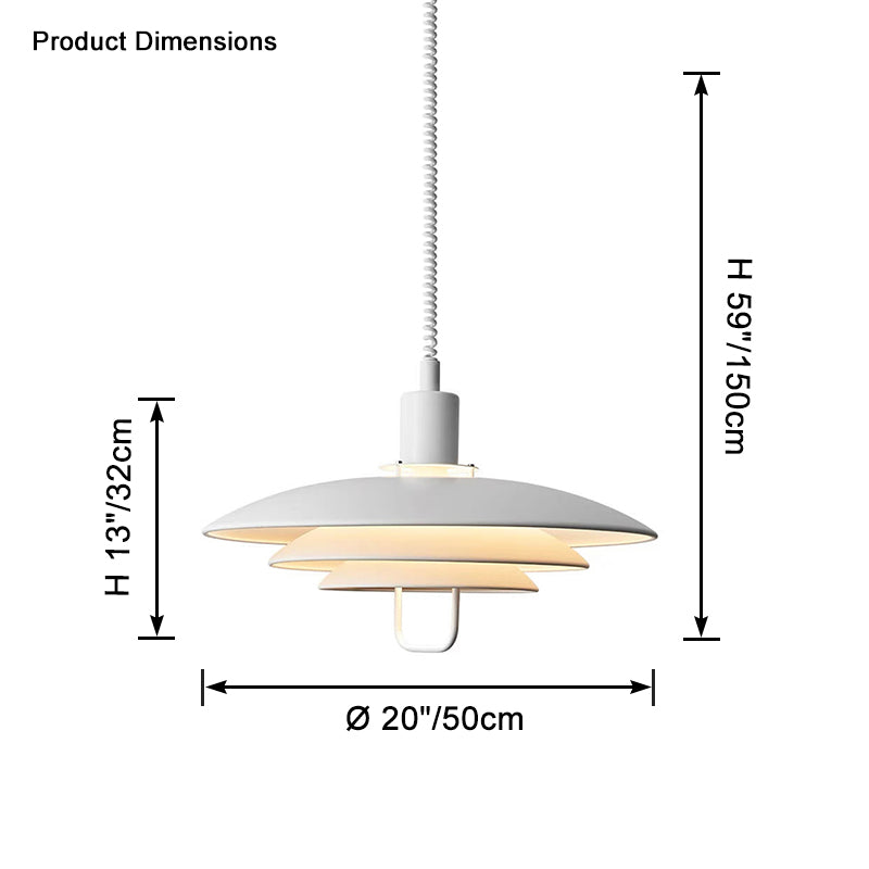 Danish Rise and Fall Pendant Light - Adjustable Height Fixture for Dining Room & Kitchen Lighting