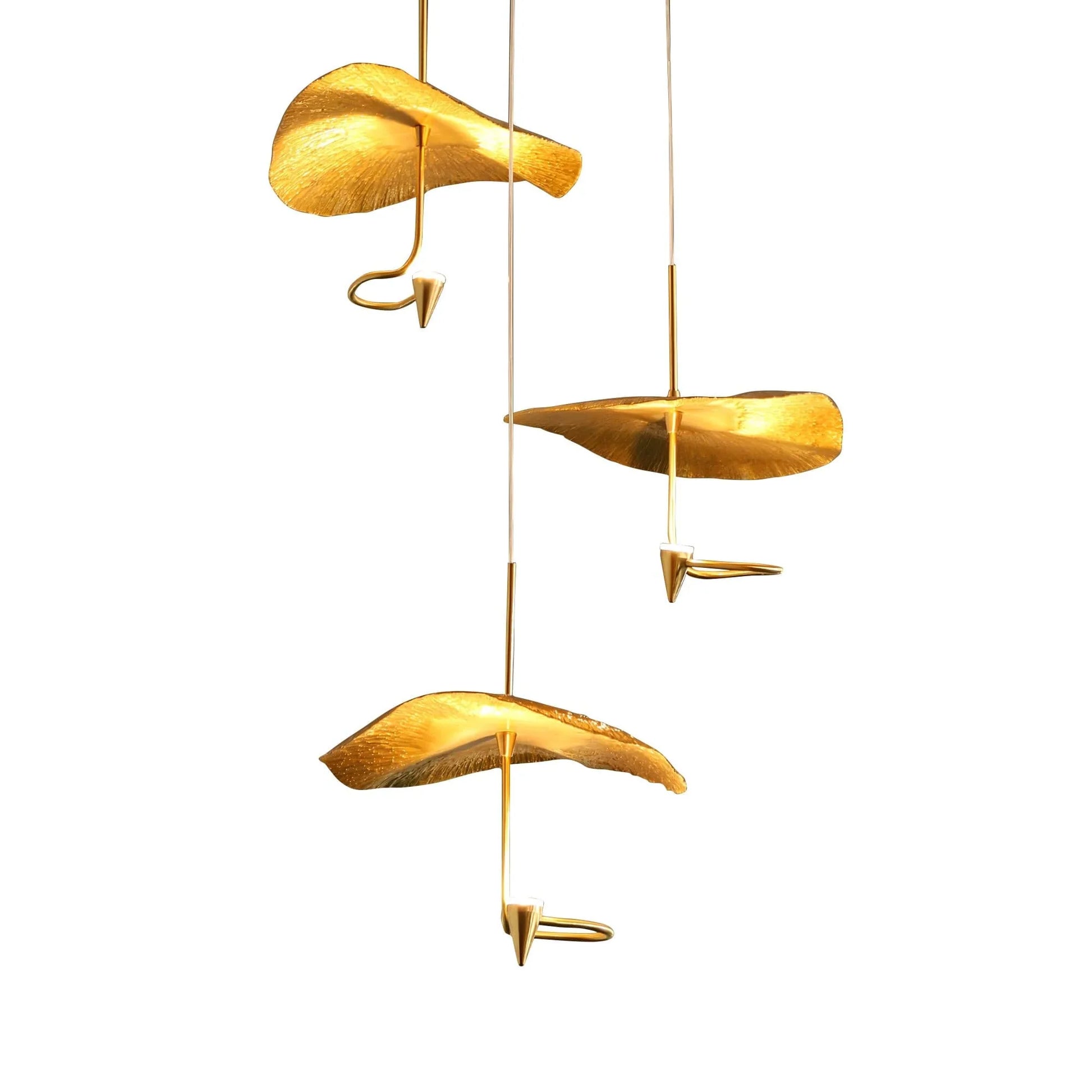 LED Lotus Leaf Chandelier Light Fixture - Modern Hanging Pendant for Dining Room & Living Room Decor