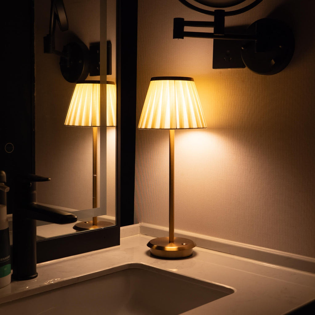 Fabric Table Lamp with Modern Design for Living Room, Bedroom & Office Use