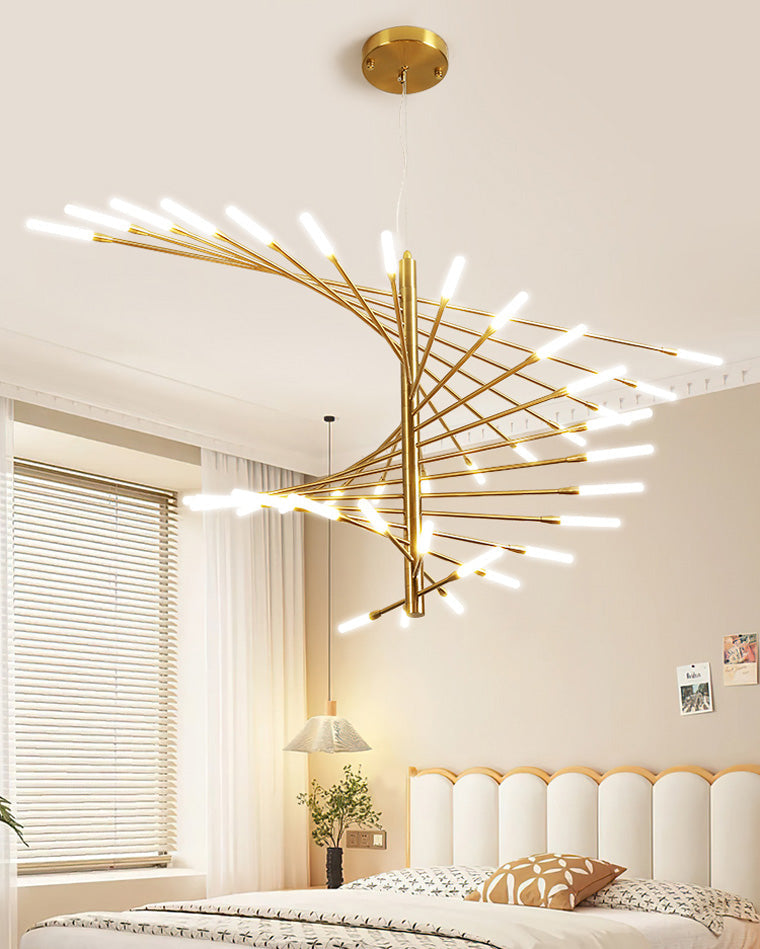 LED Spiral Chandelier - Modern Fireworks Design - Ideal for Living Room & Dining Room Lighting