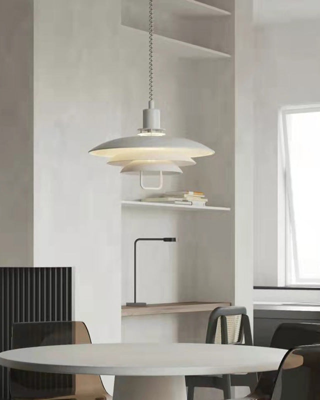 Danish Rise and Fall Pendant Light - Adjustable Height Fixture for Dining Room & Kitchen Lighting