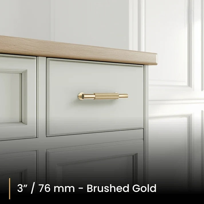 Cabinet Pull Handle - 5-inch Brushed Nickel Drawer Pull for Kitchen & Bathroom Cabinets