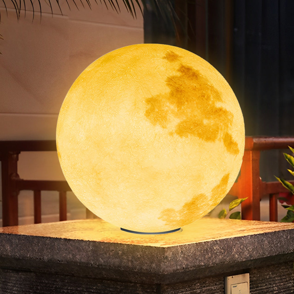 Moon-Shaped Outdoor Pier-Mount Accent Light Fixture for Pathways & Gardens