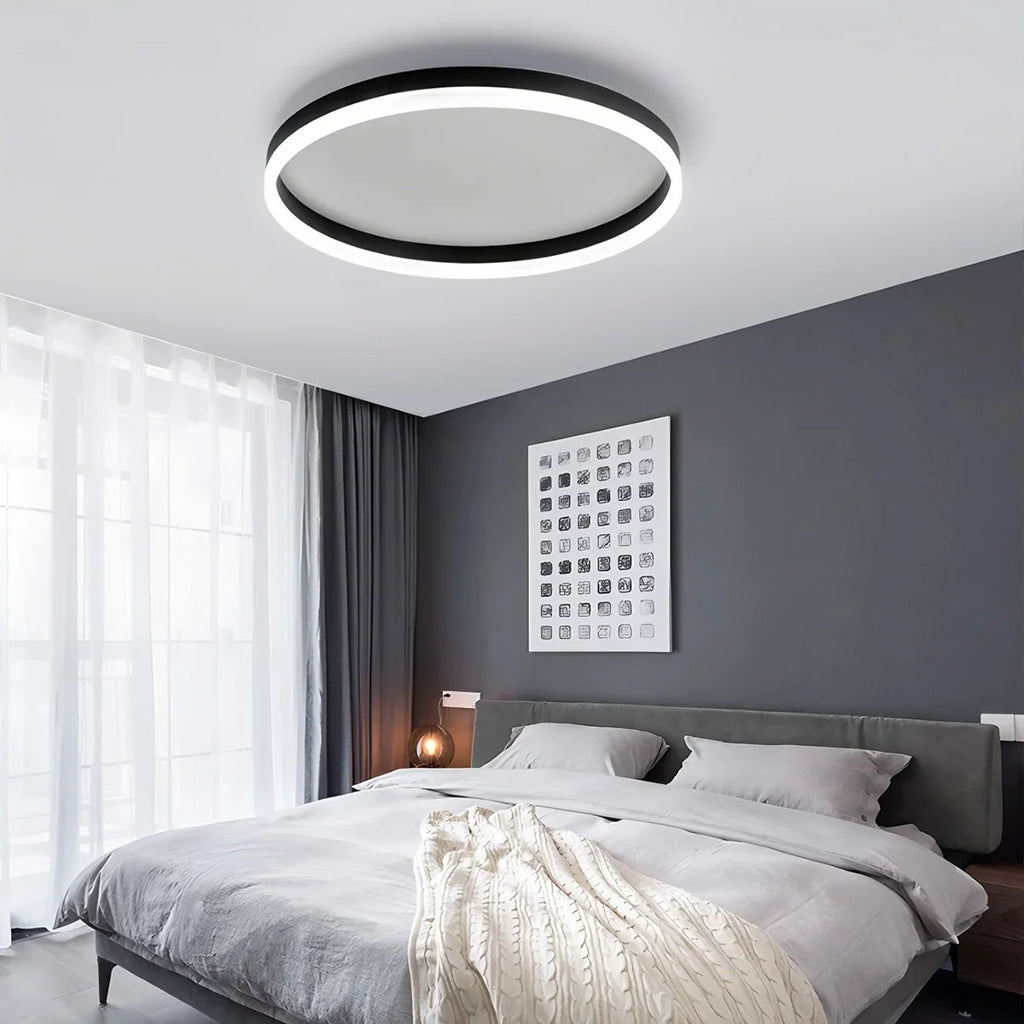 LED Circular Ceiling Lamp - Nordic Style Fixture for Bedroom Lighting & Home Decor