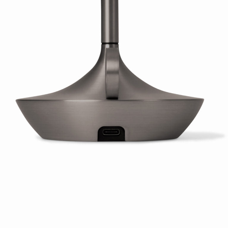 Rechargeable Table Lamp with Wick Type Design - Modern Gray Fixture for Indoor & Outdoor Use