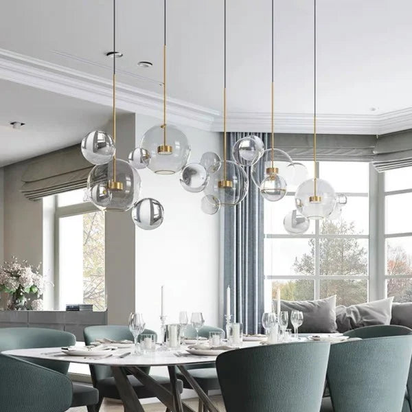 LED Chandelier Light Fixture - Modern Crystal Design for Dining Room & Living Room Decor