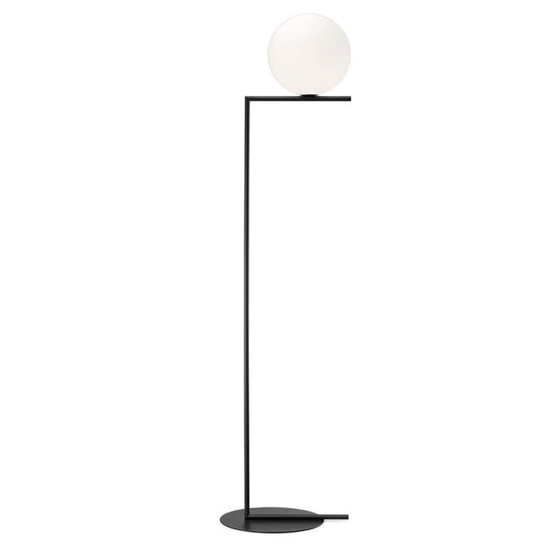 LED Floor Lamp with Adjustable Height and Glass Shade for Living Room & Office Use