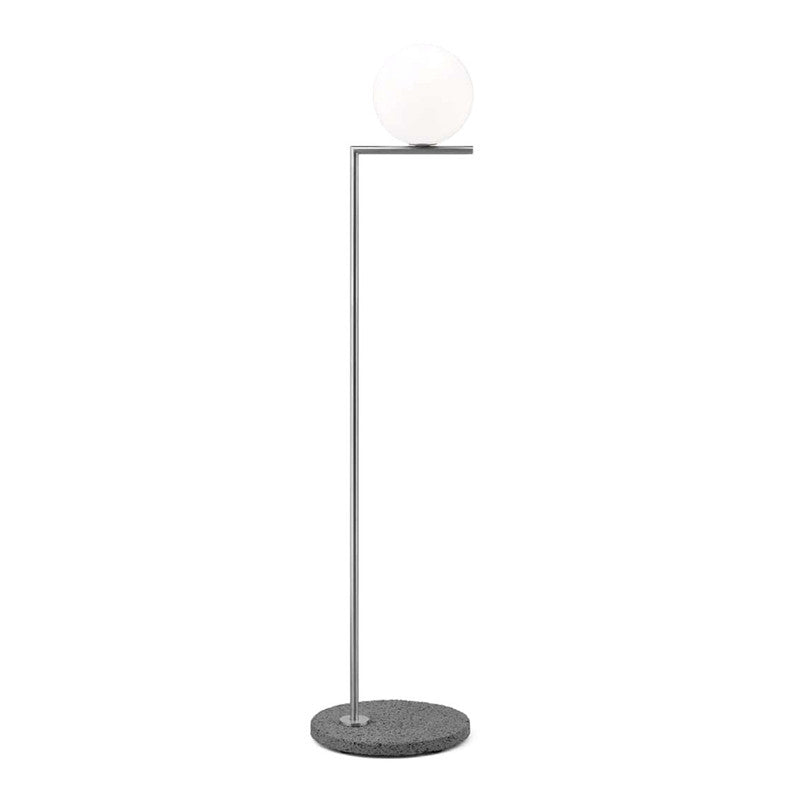 LED Floor Lamp with Adjustable Height and Glass Shade for Living Room & Office Use