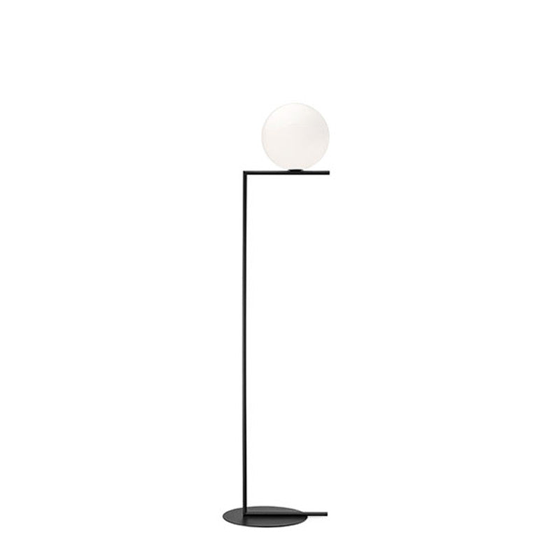 LED Floor Lamp with Adjustable Height and Glass Shade for Living Room & Office Use
