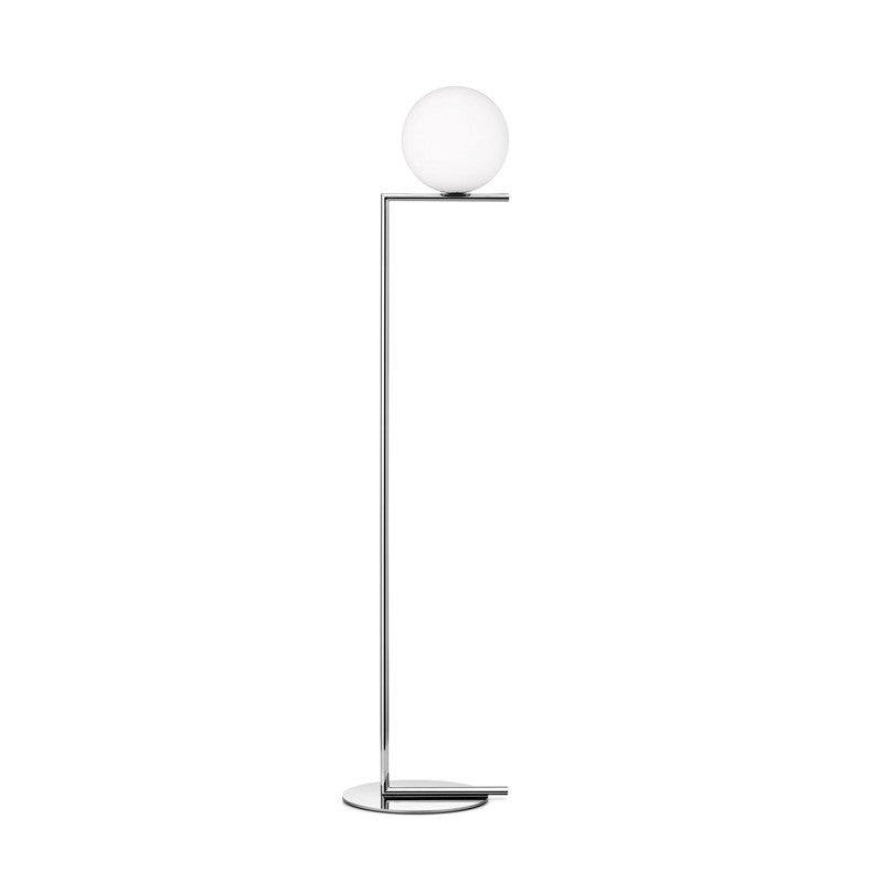 LED Floor Lamp with Adjustable Height and Glass Shade for Living Room & Office Use