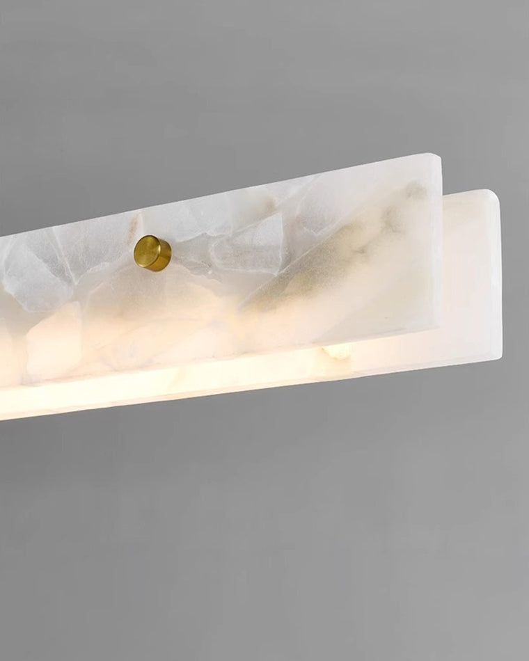 Linear Alabaster Chandelier - Modern Pendant Light Fixture for Dining Room & Living Room Decor