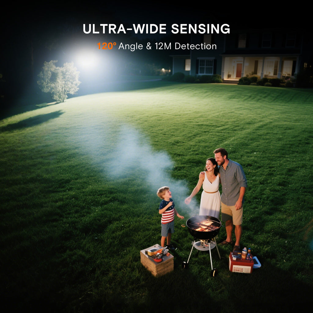 Solar Wall Light 3-Head 3000LM with 270° Wide Angle & Replaceable Battery - Outdoor Lighting for Patios & Gardens (2 Pack)