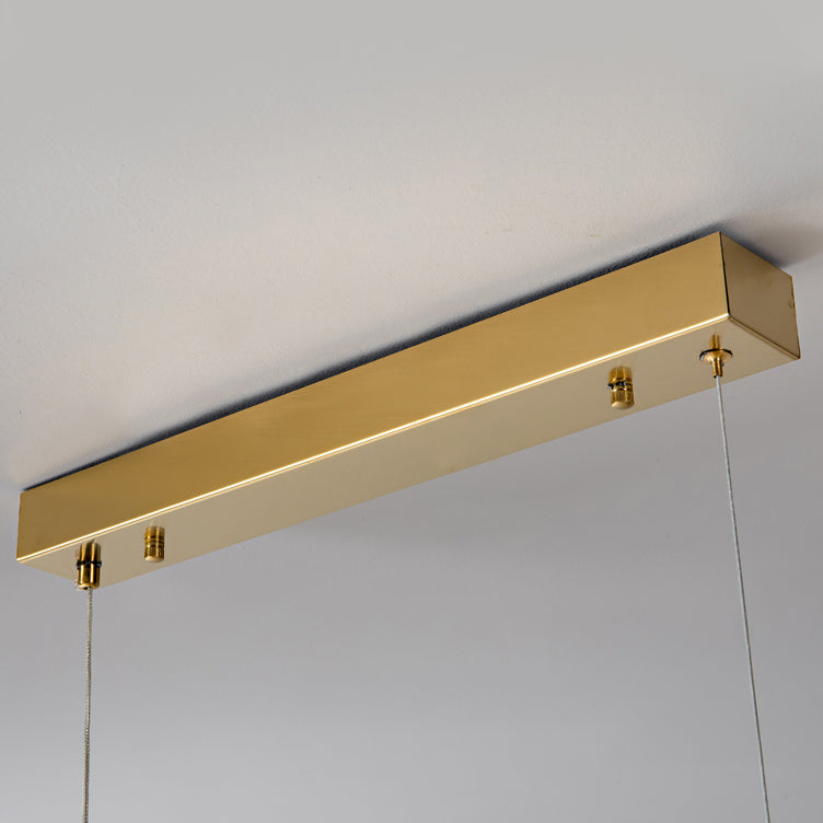 Linear Alabaster Chandelier - Modern Pendant Light Fixture for Dining Room & Living Room Decor