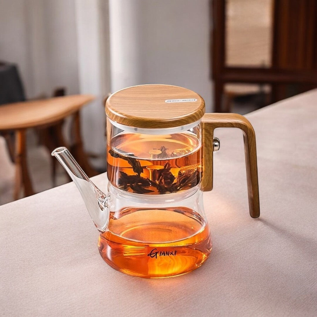 Clear Glass Teapot with Blooming Tea - Enhance Your Brewing Experience with Style and Functionality