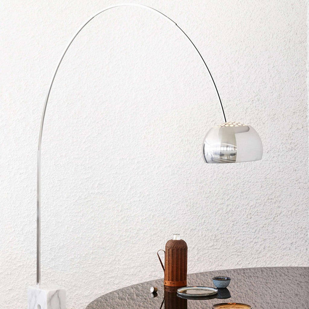 LED Arco Floor Lamp - Modern Adjustable Design with Marble Base for Living Room & Office Lighting