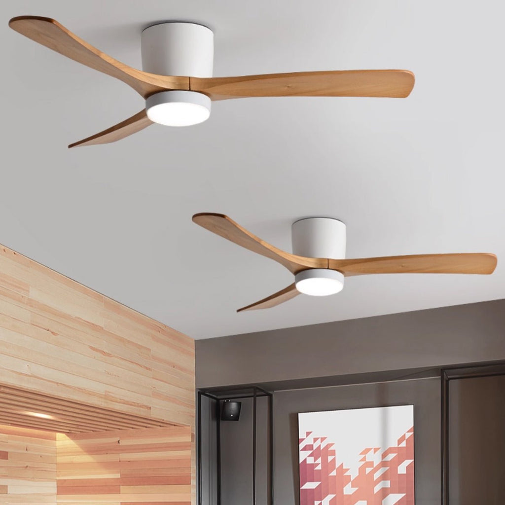 Nordic Wooden Ceiling Fan Light | LED, 6-Speed Control & Ideal for Indoor Spaces, Available in 42", 48", 52" Sizes