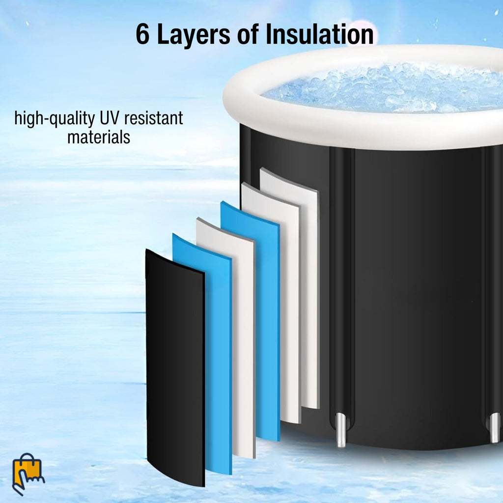 Ice Bath Tub with Cover Portable isulated - Recovery Freestanding Cold Water Therapy Spa