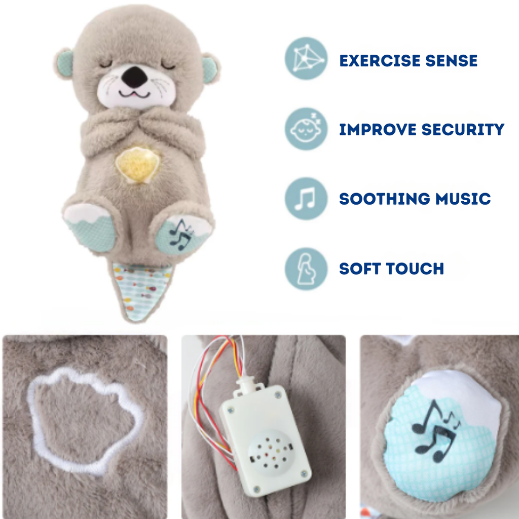 Breathing Otter with Music, Lights & Rhythmic Motion - Baby Sound Machine - Calming Sounds & Gentle Lights