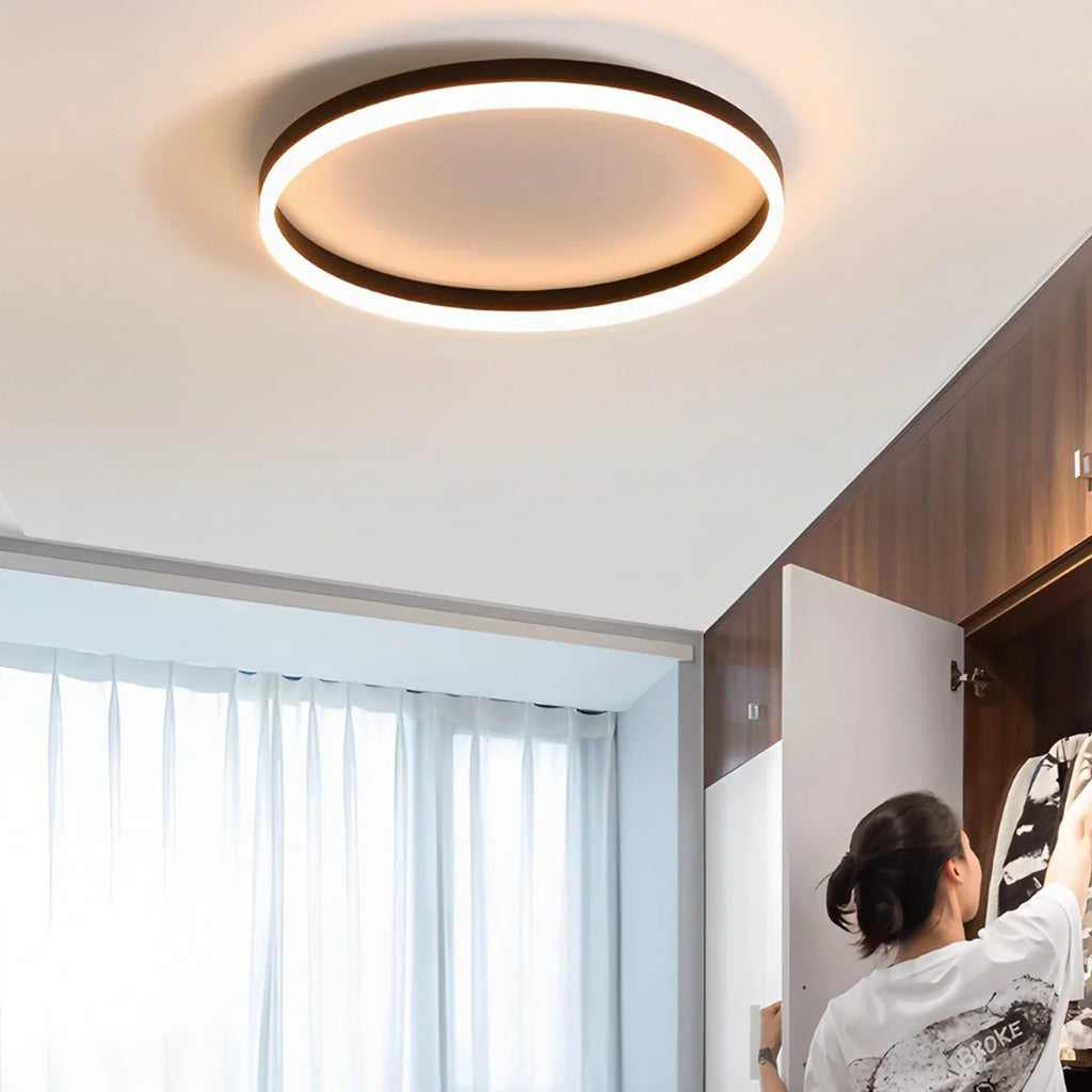 LED Circular Ceiling Lamp - Nordic Style Fixture for Bedroom Lighting & Home Decor