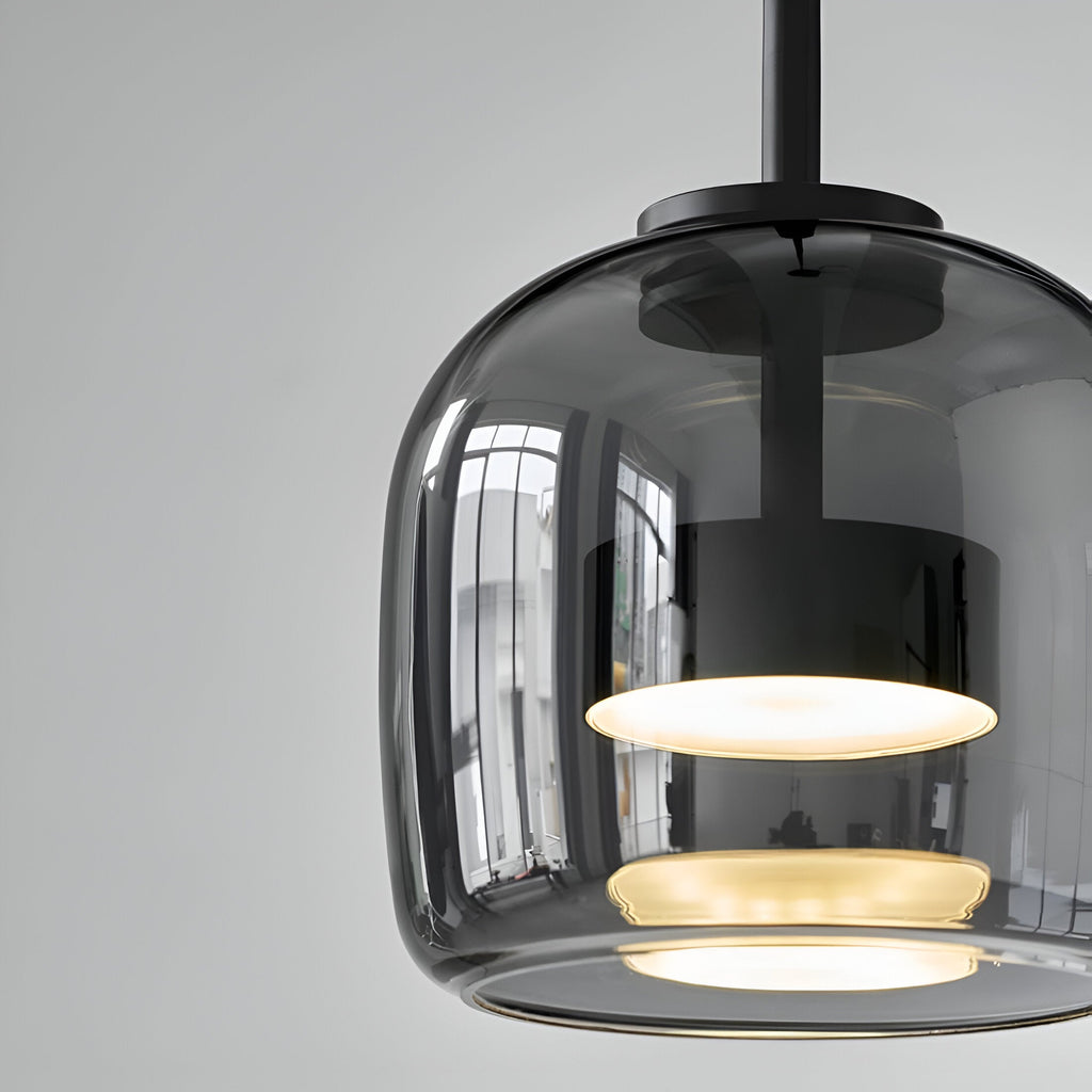 Glass LED Pendant Light with Retro Modern Style for Kitchen Island, Dining Room & Interior Hanging Lighting