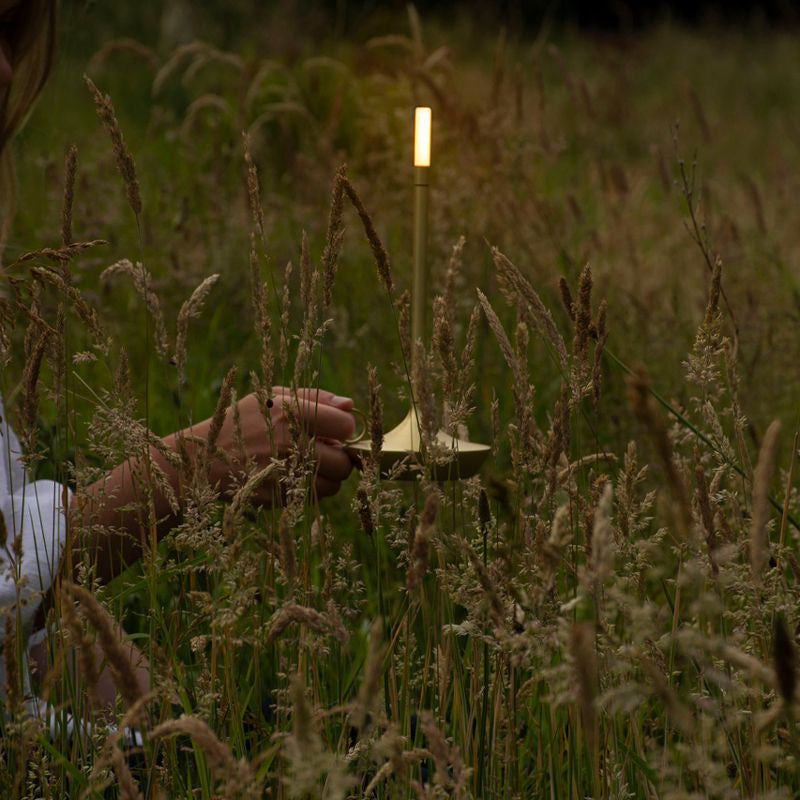 Gray Portable LED Table Lamp with Adjustable Brightness for Indoor and Outdoor Use