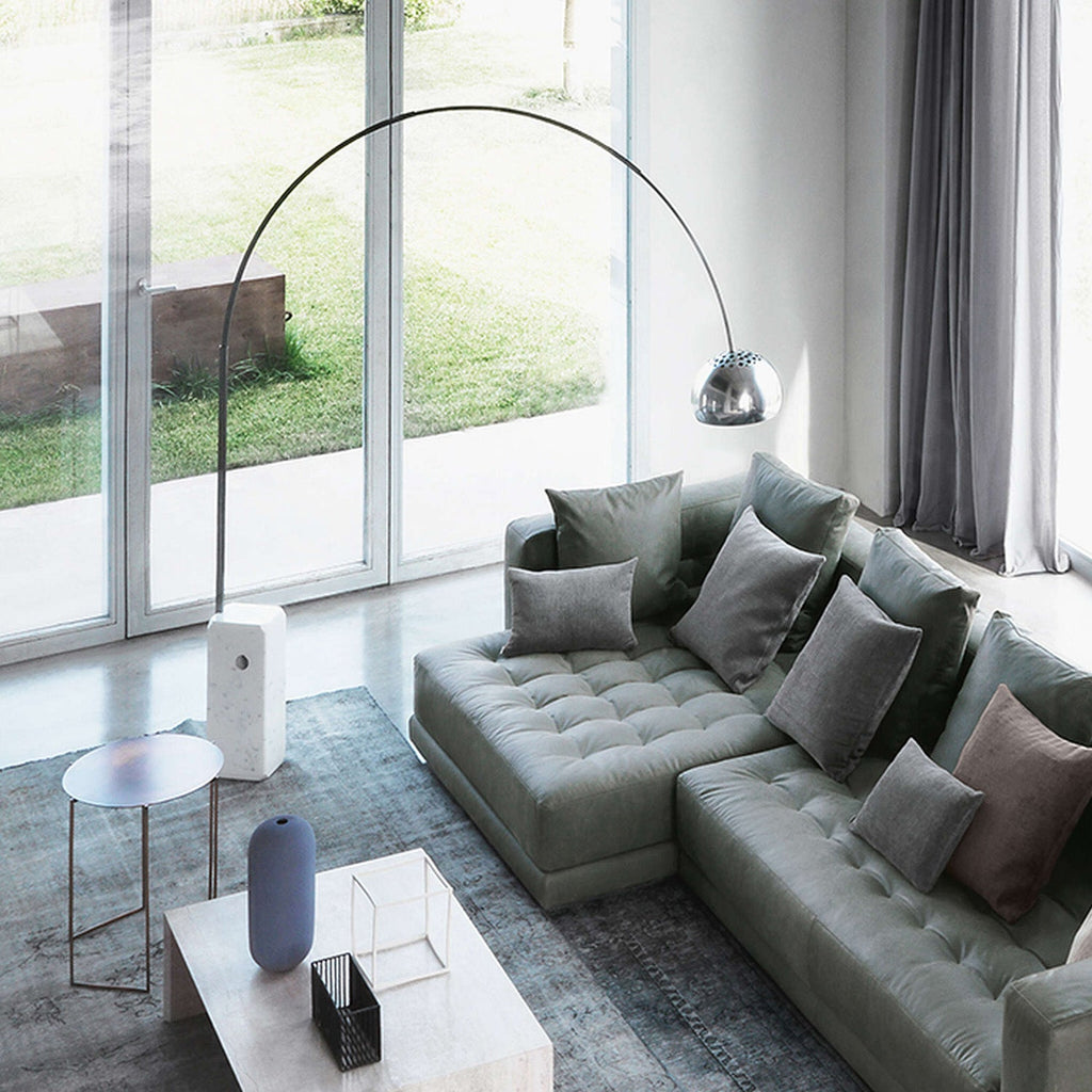 LED Arco Floor Lamp - Modern Adjustable Design with Marble Base for Living Room & Office Lighting