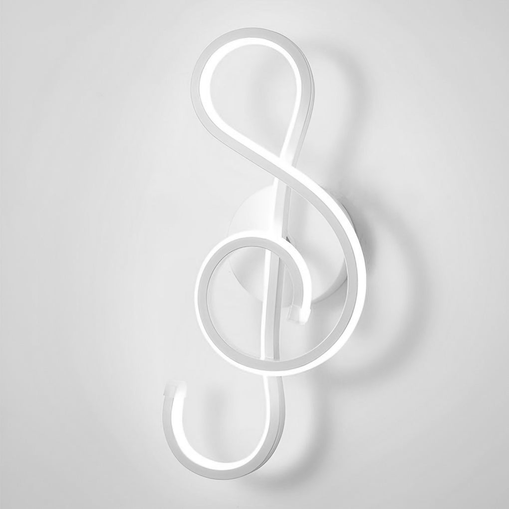 LED Musical Note Wall Sconce Light Fixture - Electroplated Modern Design for Living Room & Bedroom Decor