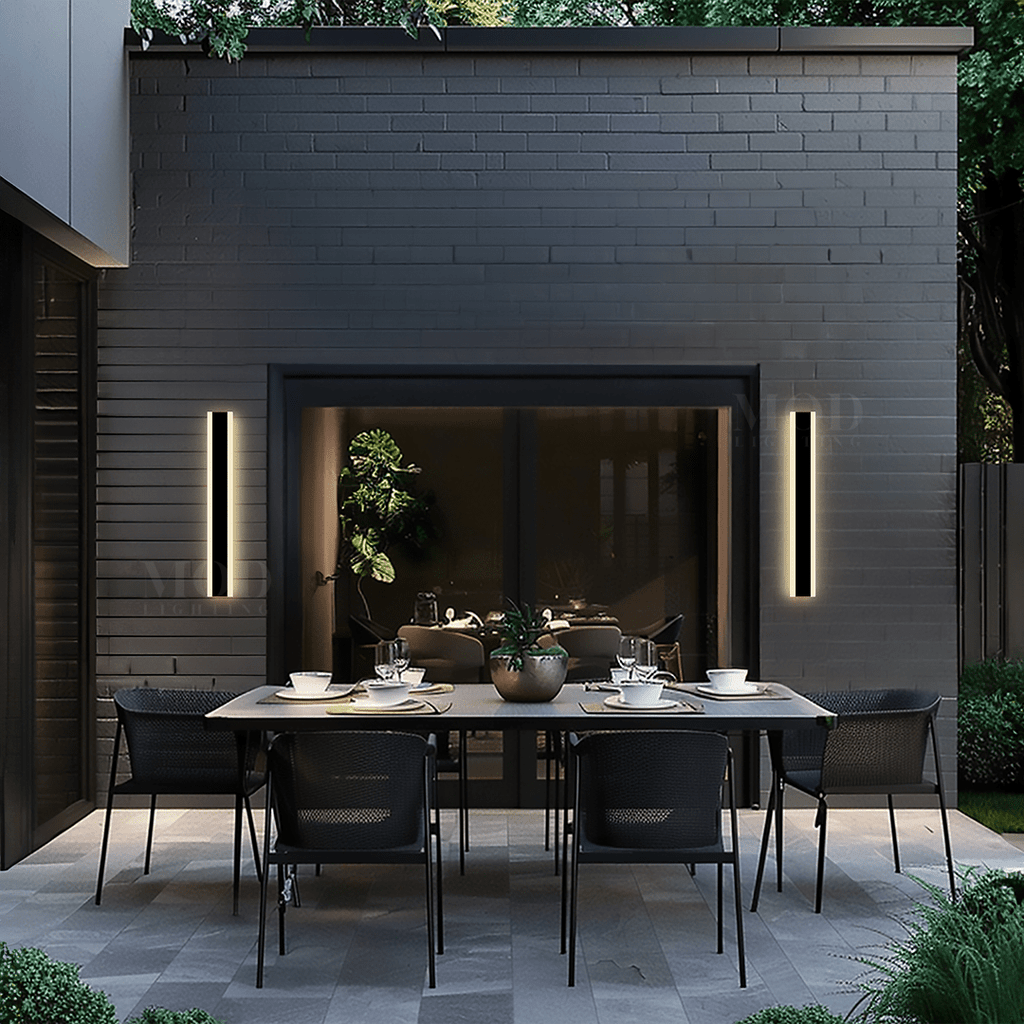 Modern Outdoor LED Wall Light | Dimmable, Weather-Resistant & Anti-Corrosion Sconce with 3 Color Modes for Home Exterior