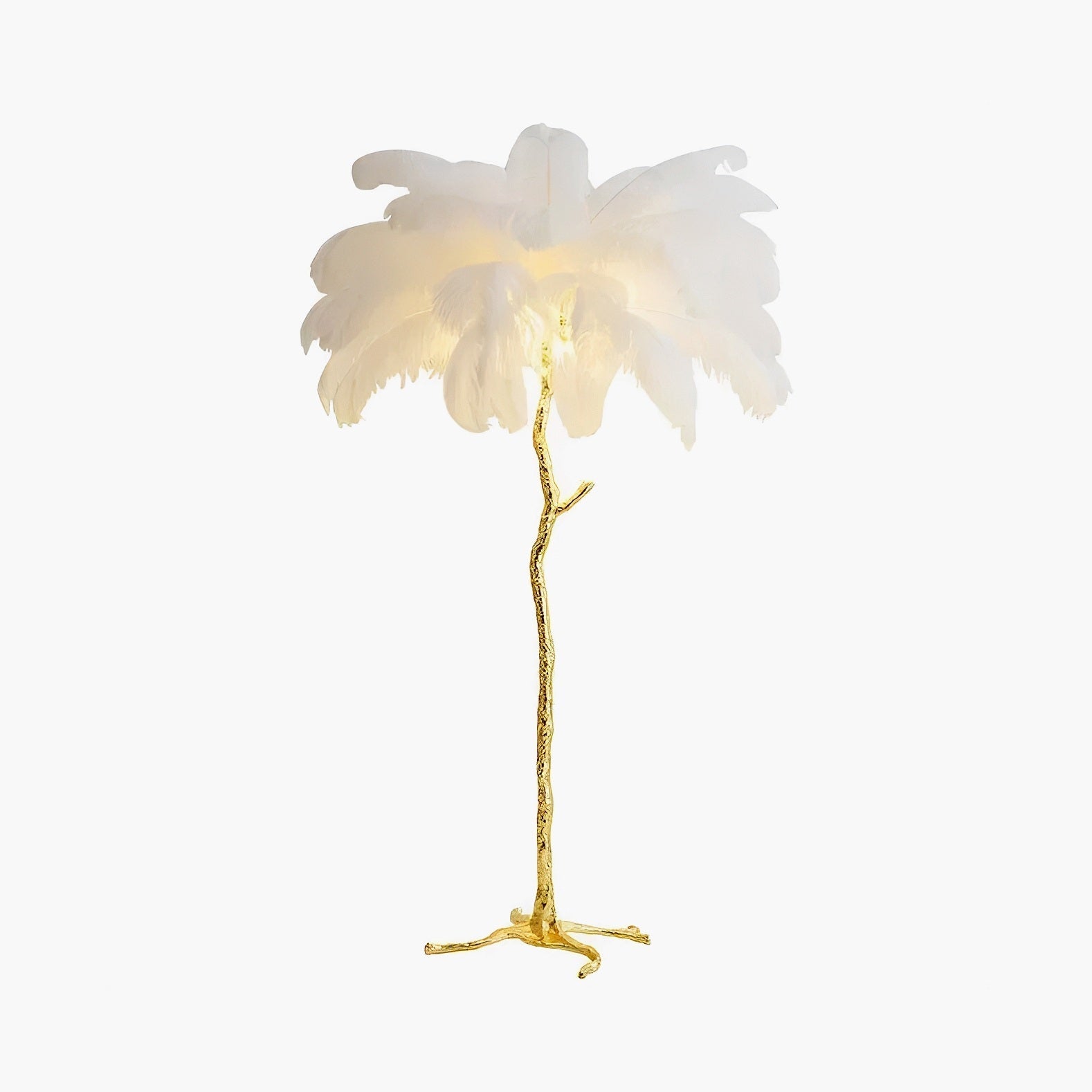LED Floor Lamp with Feather Palm Design for Living Room & Tropical Decor