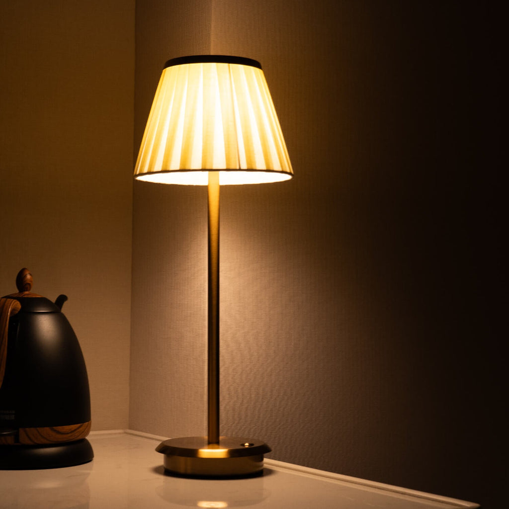 Fabric Table Lamp with Modern Design for Living Room, Bedroom & Office Use
