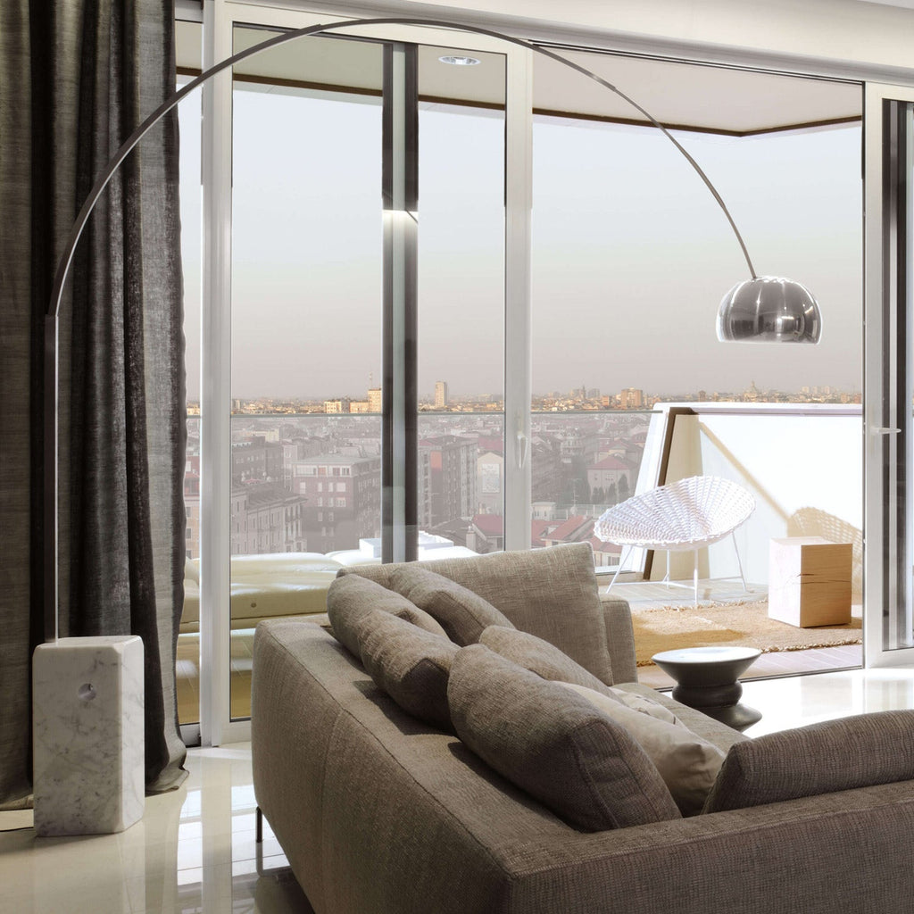 LED Arco Floor Lamp - Modern Adjustable Design with Marble Base for Living Room & Office Lighting