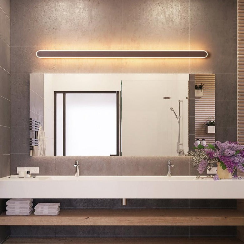 Gold Vanity Light Bar for Contemporary Bathrooms: LED Light Solution for Over the Mirror with Japandi Style