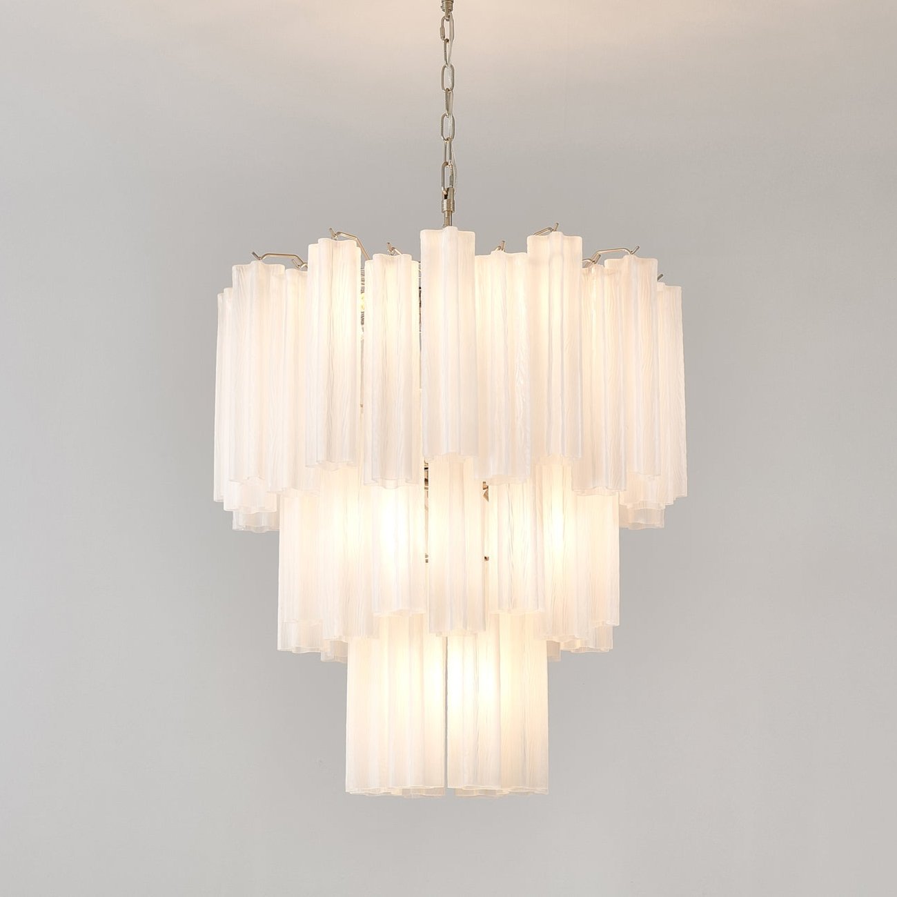 Frosted Glass Tube Chandelier Light Fixture for Dining Room & Living Room Decor