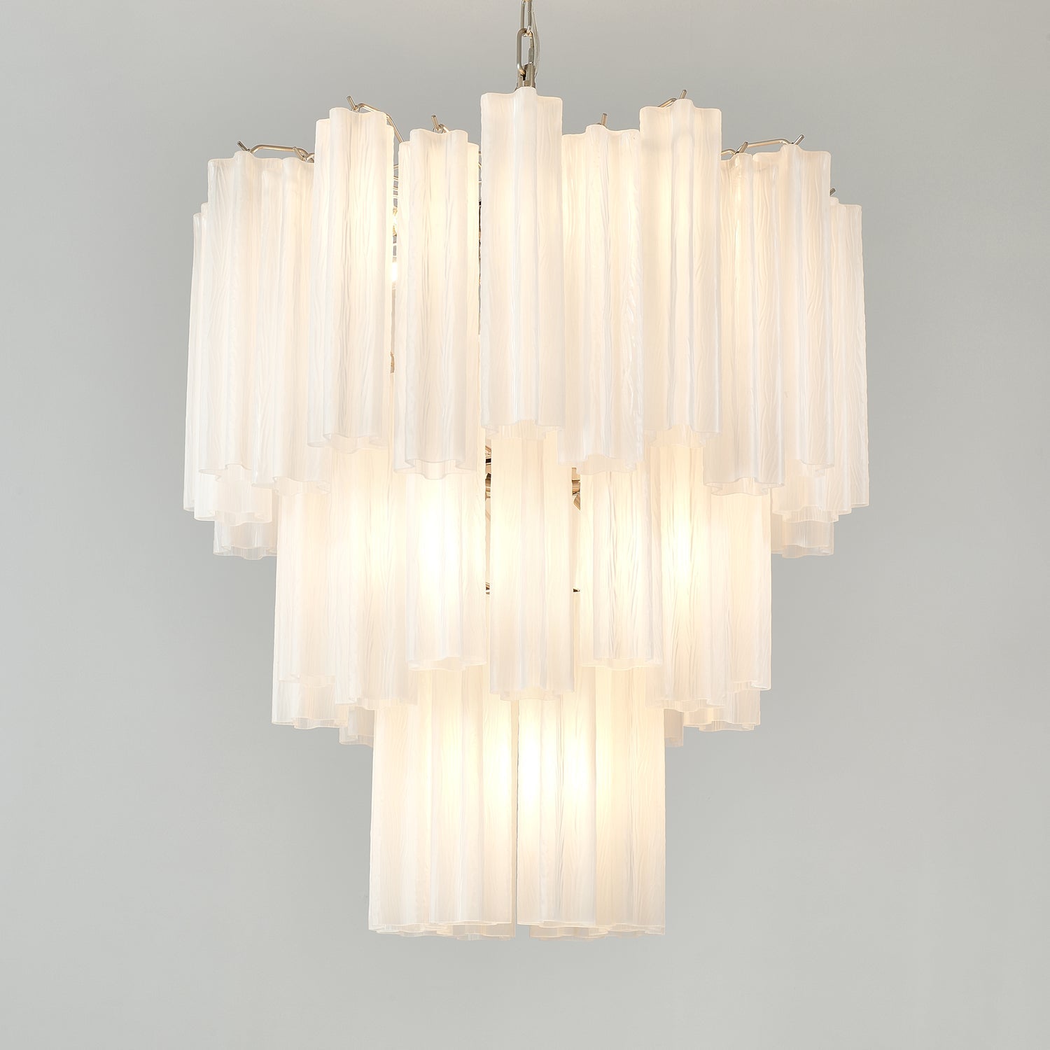 Frosted Glass Tube Chandelier Light Fixture for Dining Room & Living Room Decor