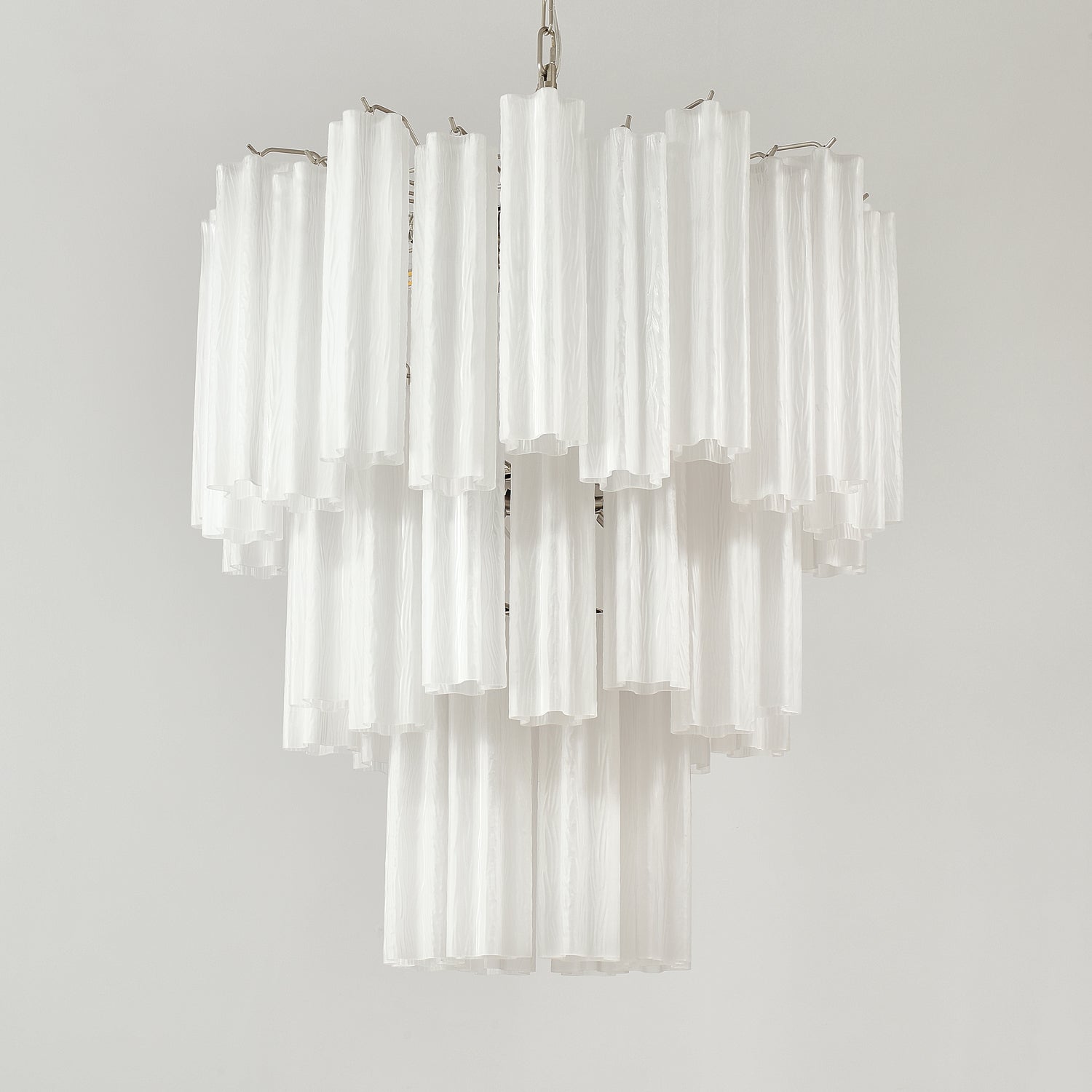 Frosted Glass Tube Chandelier Light Fixture for Dining Room & Living Room Decor