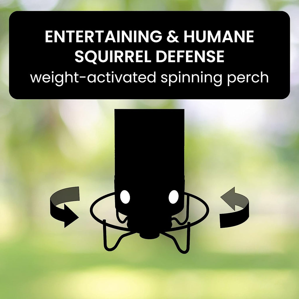Squirrel-Proof Bird Feeder: spinning with 5 lb seed capacity for wild bird