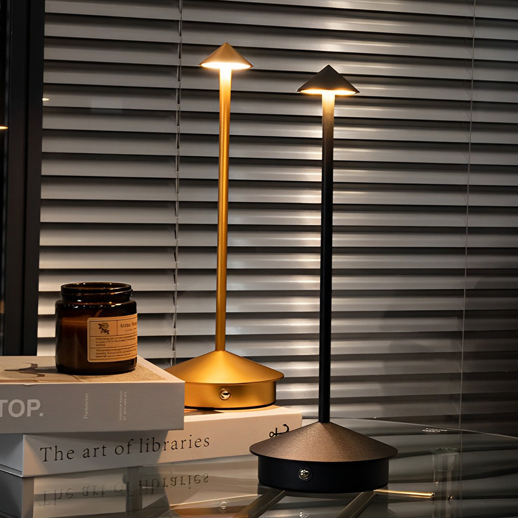 11.41 Inch Cordless Mushroom Table Lamp - Cute Pina Design for Bedroom & Living Room Lighting
