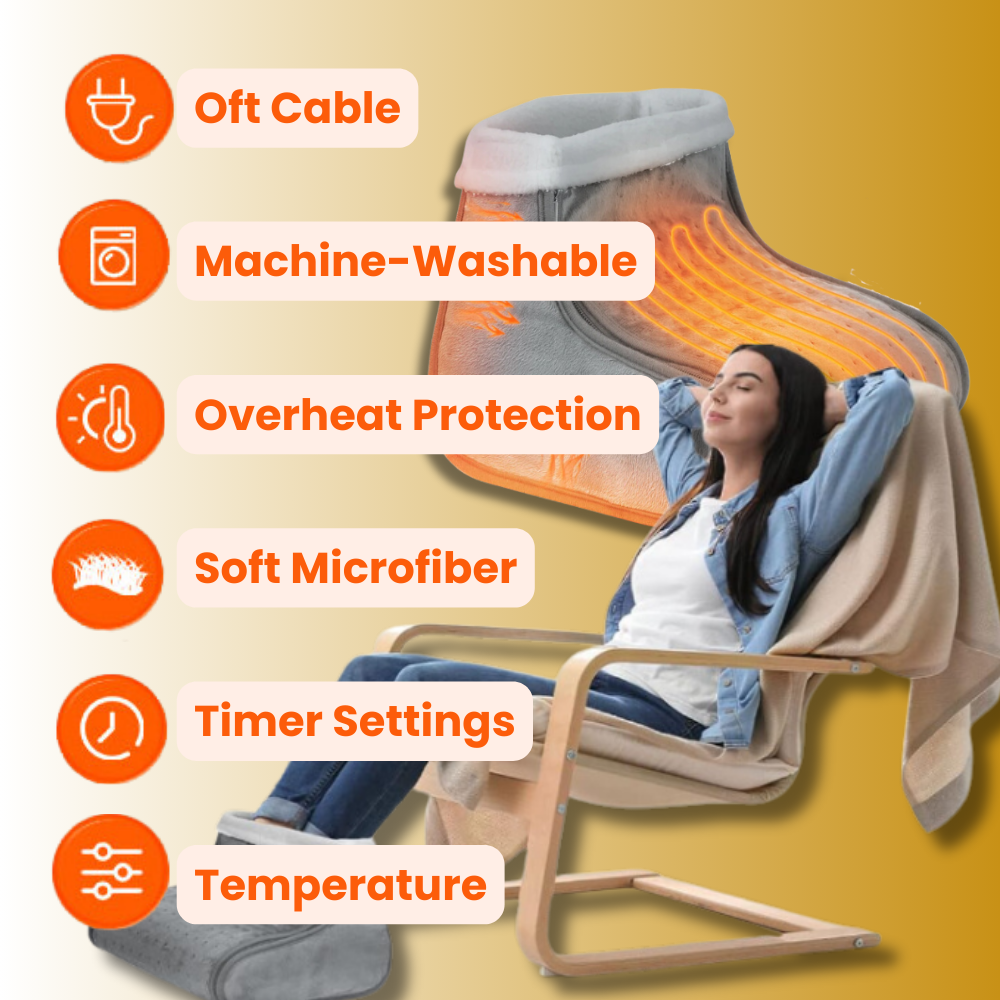 Electric Foot Warmer Heater - 5 Heating Modes with Constant Temperature