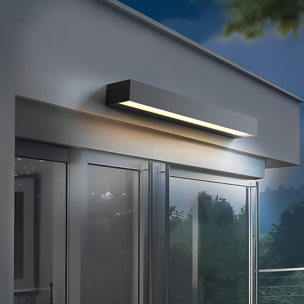LED Waterproof Outdoor Wall Washer Light - Black Minimalist Strip Design for Garden, Patio & Exterior Lighting