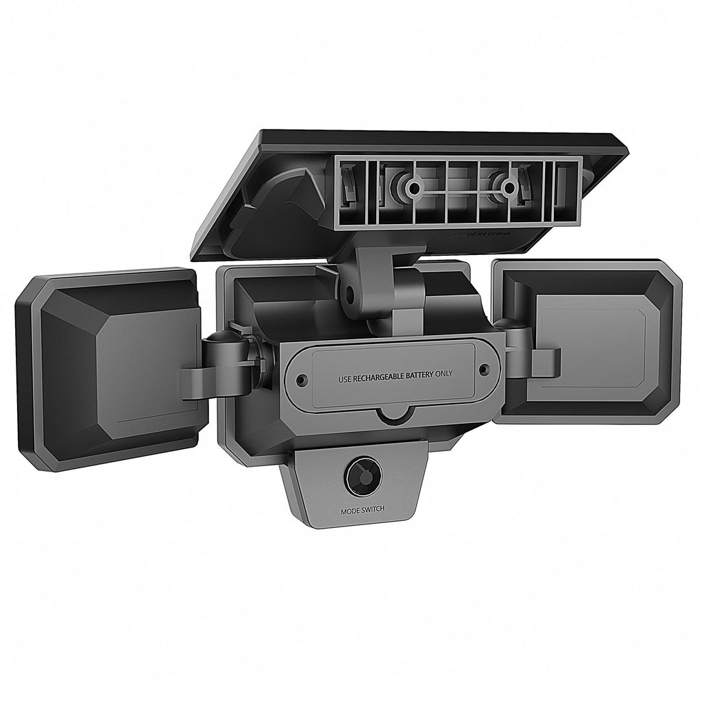 Solar Wall Light 3-Head 3000LM with 270° Wide Angle & Replaceable Battery - Outdoor Lighting for Patios & Gardens (2 Pack)