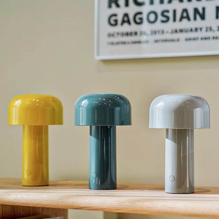 Rechargeable Mushroom Table Lamp - Modern LED Design for Home Office & Nightstand Use