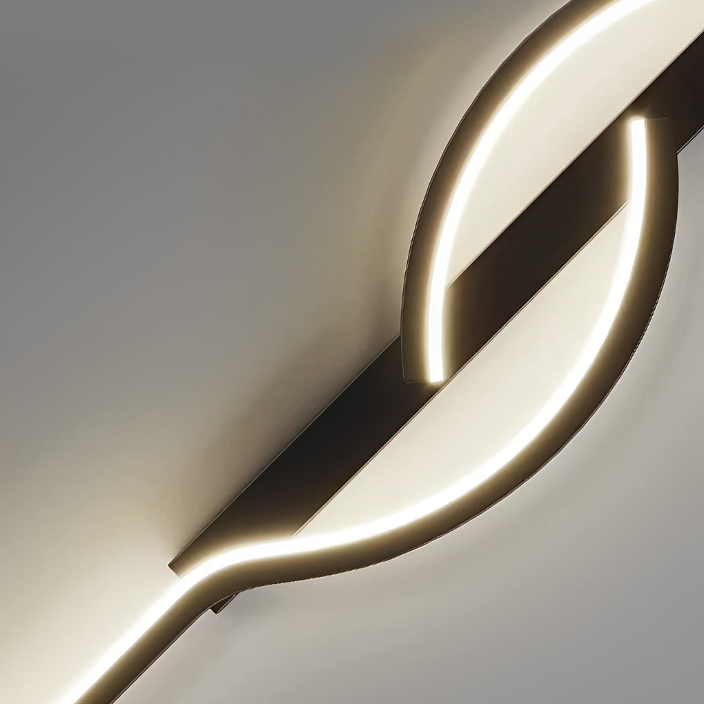 LED Wall Lamp with Stepless Dimming, Black Modern Design for Living Room & Bedroom Lighting
