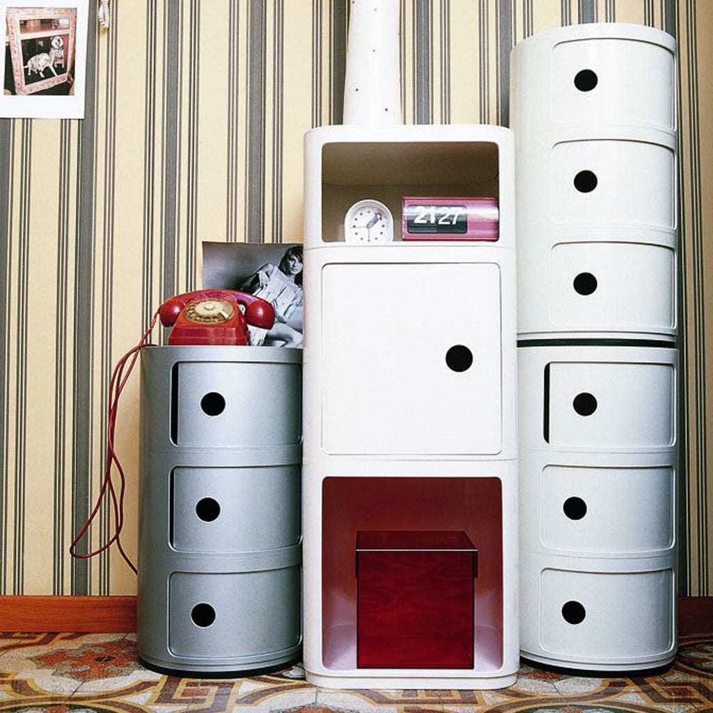 Metal Storage Unit - Kartell Componibili Modular Organizer for Home & Office Use, Multi-Functional and Stackable Design