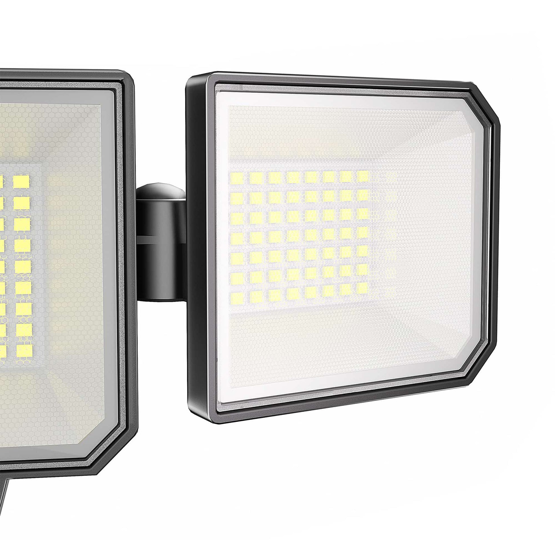 Solar Wall Light 3-Head 3000LM with 270° Wide Angle & Replaceable Battery - Outdoor Lighting for Patios & Gardens (2 Pack)