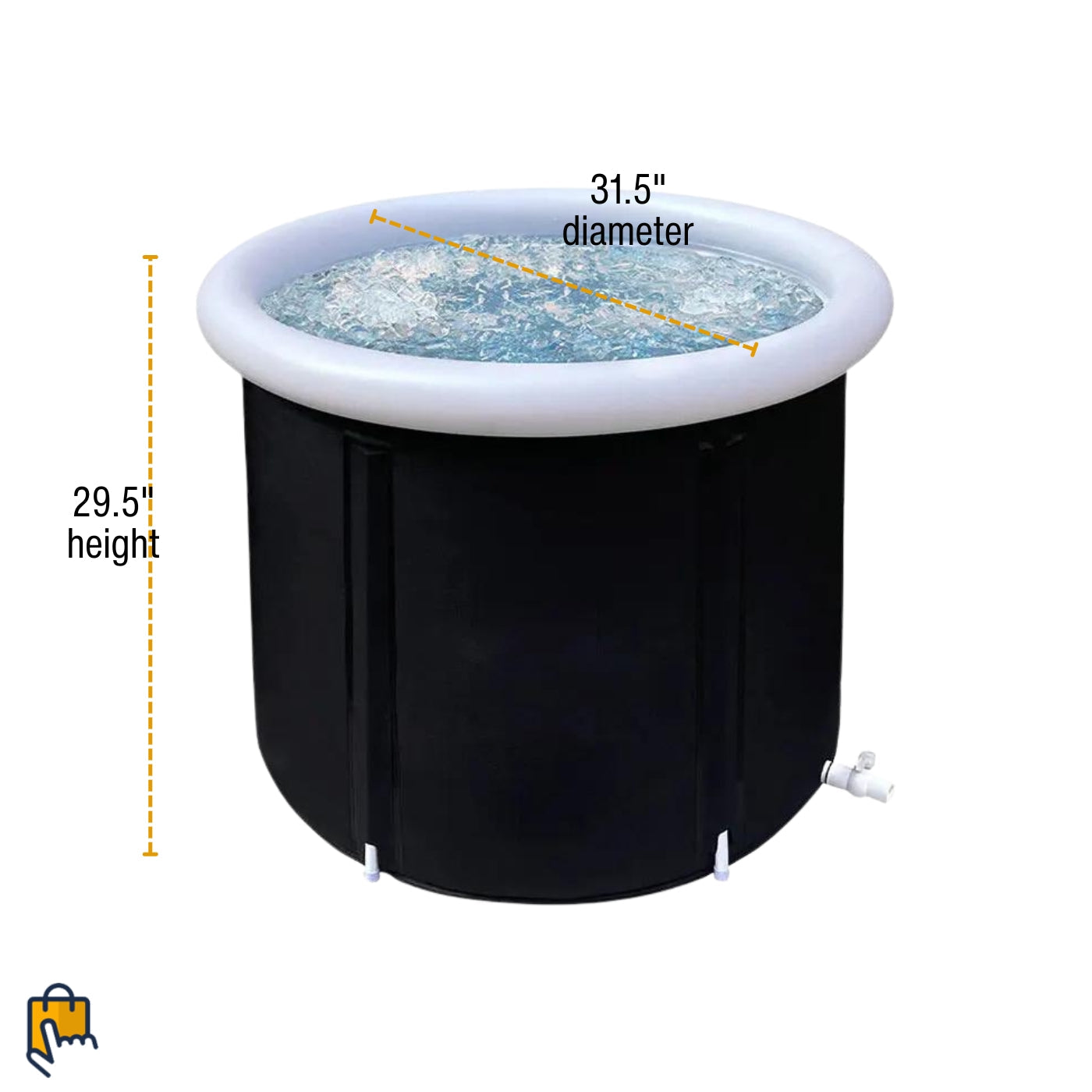 Ice Bath Tub with Cover Portable isulated - Recovery Freestanding Cold Water Therapy Spa