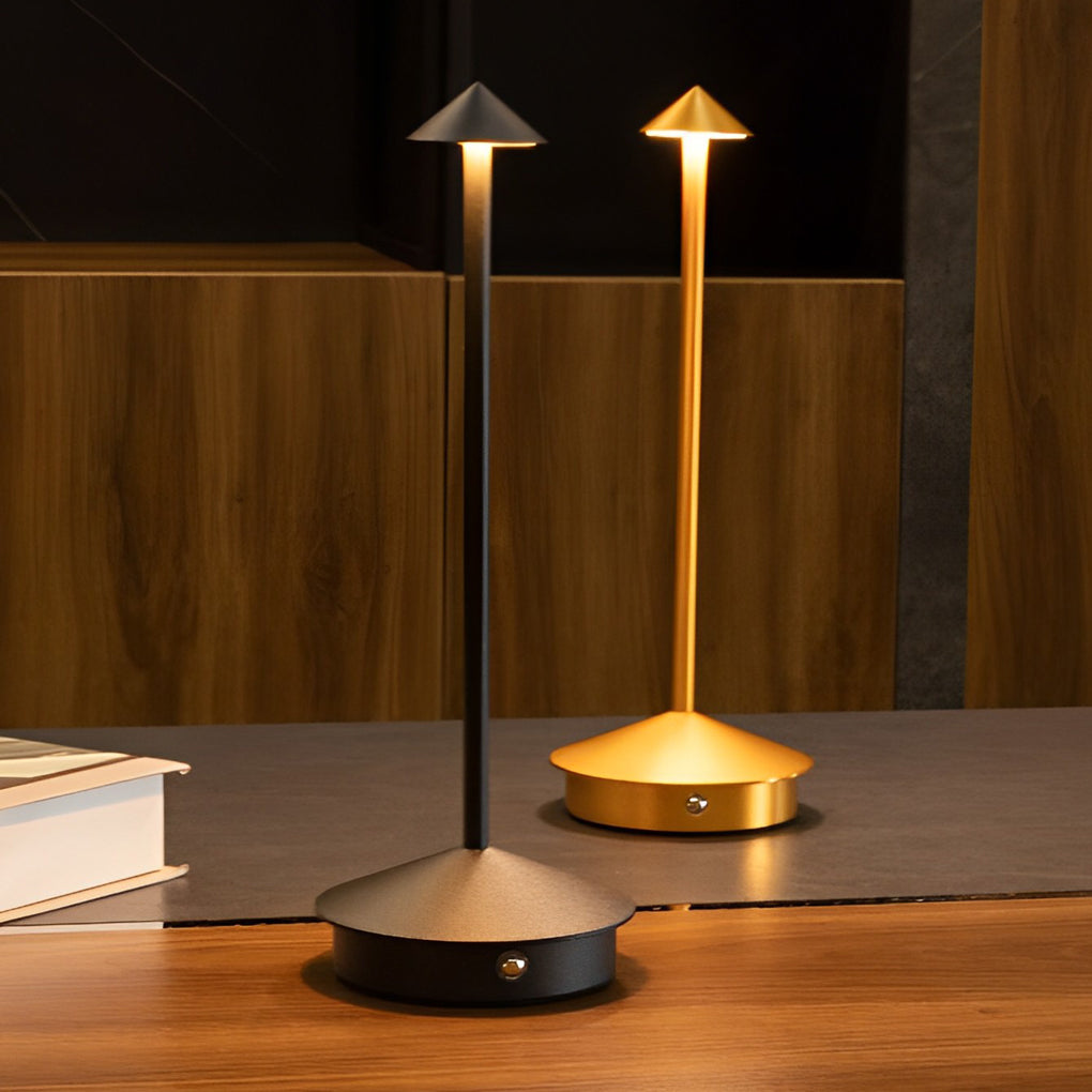 11.41 Inch Cordless Mushroom Table Lamp - Cute Pina Design for Bedroom & Living Room Lighting